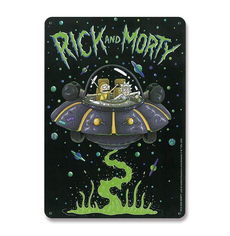 Rick & Morty Blechschild Spaceship 15 x 21 cm