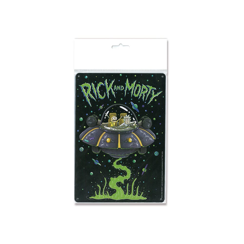 Rick & Morty Blechschild Spaceship 15 x 21 cm