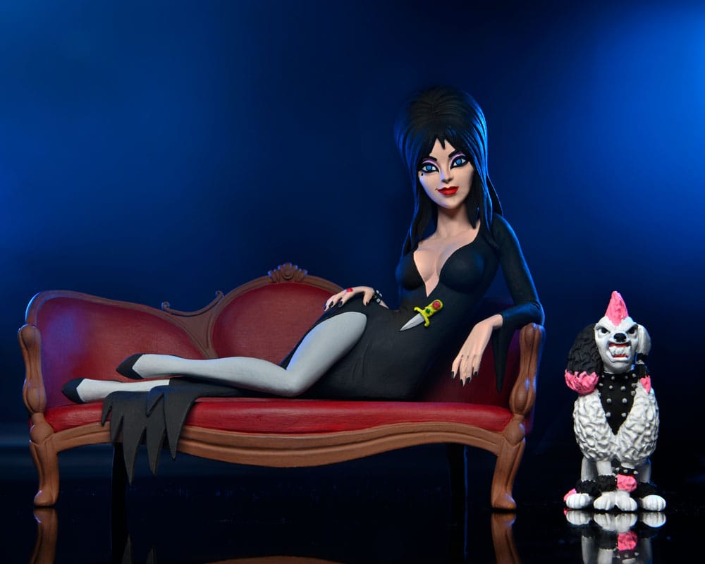 Elvira, Mistress of the Dark Toony Terrors Figur Elvira on Couch 15 cm