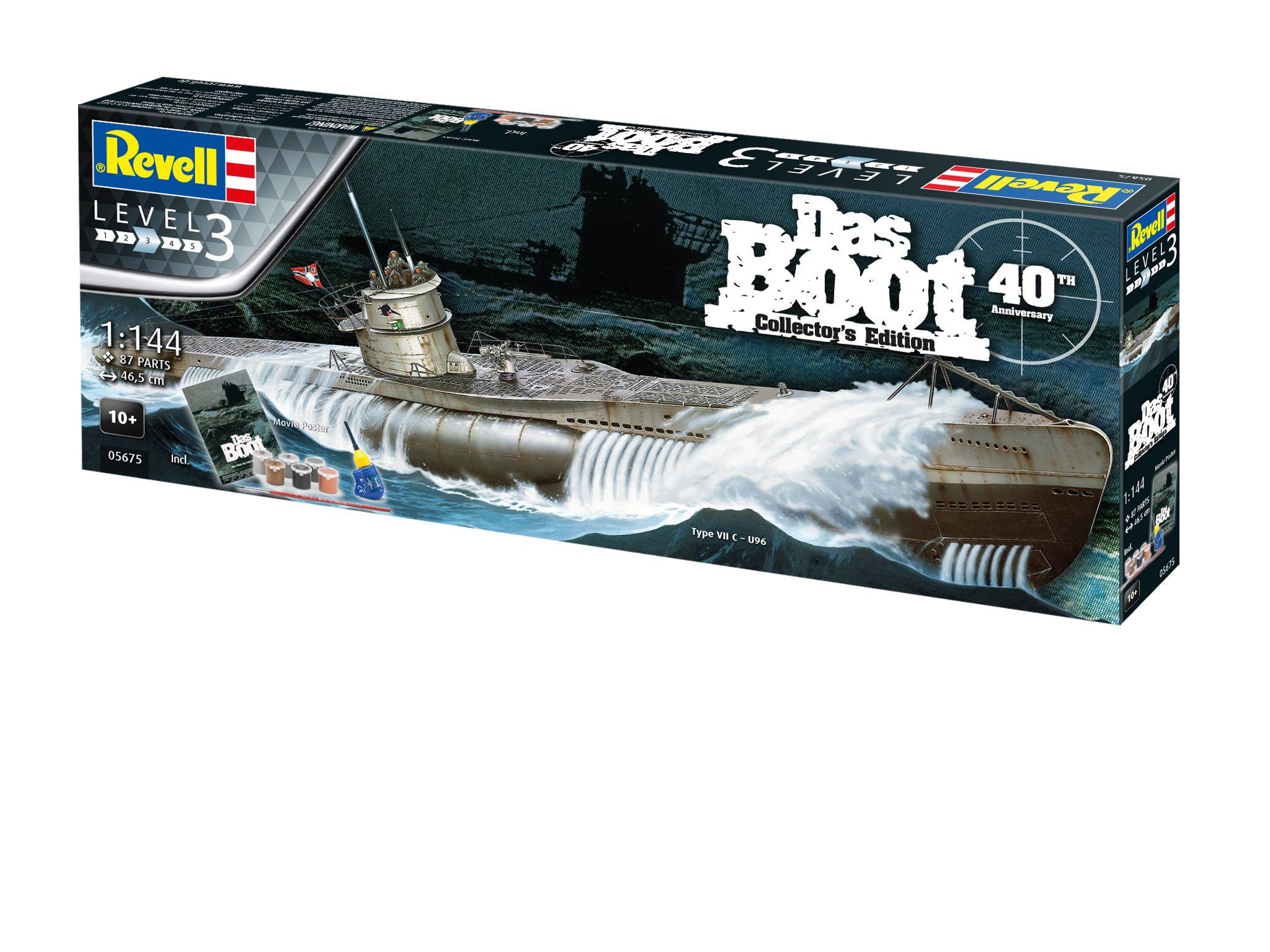 Das Boot Modellbausatz Geschenk-Set 1/144 U-Boot U96 Typ VII C 40th Anniversary 46 cm